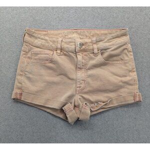 American Eagle Denim Shorts Womens SZ 6 Salmon Super Stretch Comfort Rolled Cuff
